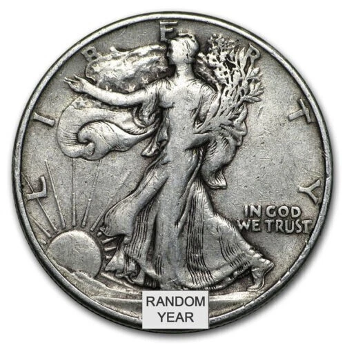 1916 - 1947 Walking Liberty Silver Half Dollar 50c XF Extremely Fine (Random)