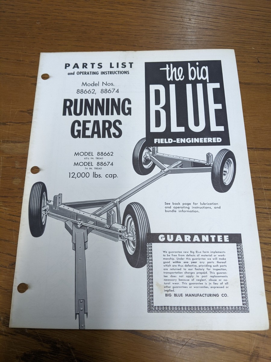 The Big Blue Model Nos. 88662,88674 Running Gears Parts List 2# | eBay