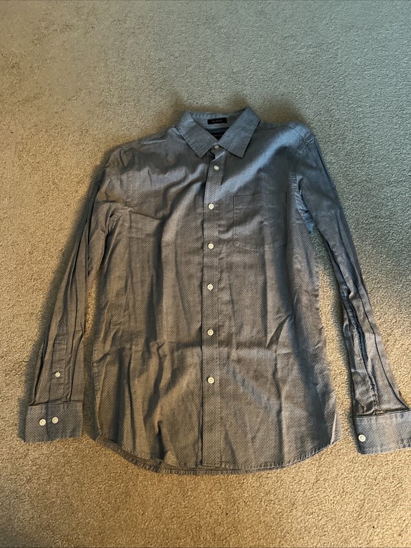 banana republic Stretch Soft Wash Grey Patterned Shirt Men Size M