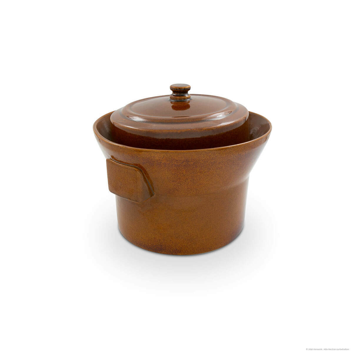 Original Bunzlauer Keramik Gärtopf/Einlegetopf/Sauerkrauttopf 20 Liter olive-grün - inkl
