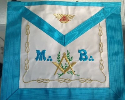 Tablier vénérable Maître rite Français franc maçonnerie masonic apron.