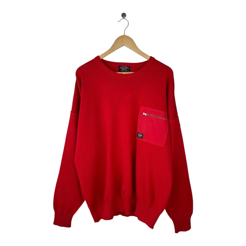 Suéter Vintage Años 90 PAUL & SHARK Yachting Cremallera Bolsillo Lana Acrílico Foto 3 de 4