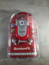 Quantam Fx R12 Red AM  FM Radio With Led Flashlight  Headphones