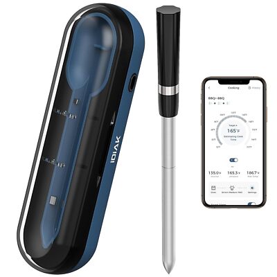 IDIAK Wireless Meat Thermometer 500FT Range Smart Cooking for BBQ, Grill, Smoker