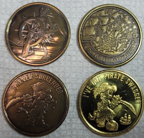 Disneyland Collectible Medallions Pirates Of The Caribbean Theme