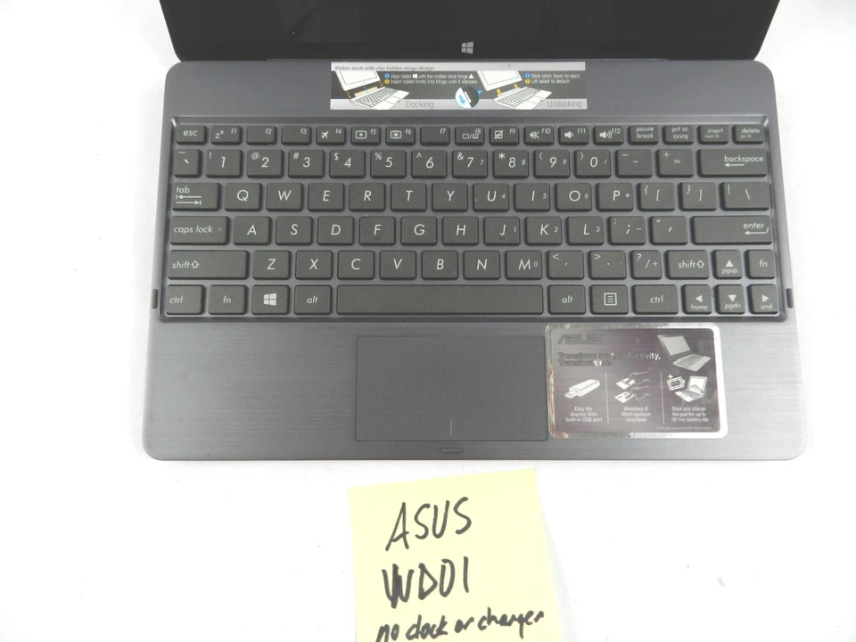ASUS WD01 Tablet With Keyboard Laptop 32 GB Password Locked WORKING C222 - Image 2 of 4