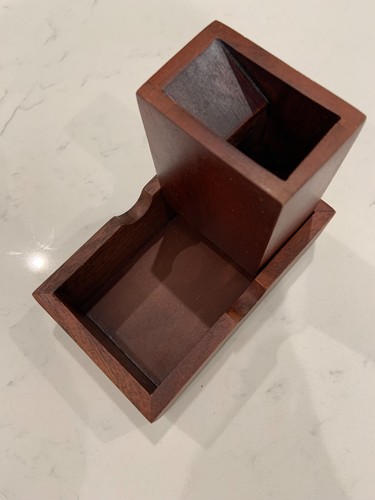 QUALITY DICE TOWER AND TRAY  Mahogany Stain-for regular dice (NOT for DND game)