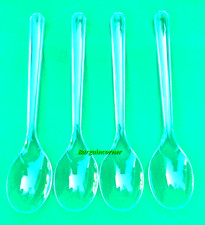 Table Spoons REUSEABLE Food Grade Party Meal Lunch Dinner Clear Spoon 17cm