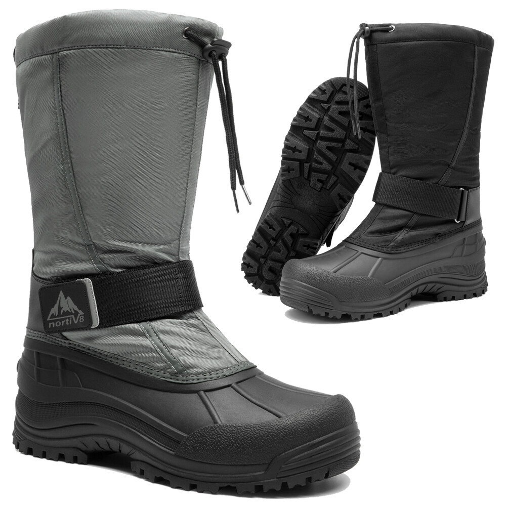 Men Snow Boots Waterproof Mid-Calf Fur Lined Insulated Winter Ski