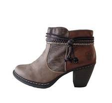 Rieker 55298 Brown Black Navy Ankle Boots with Tassle Trim - various Size