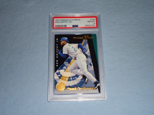 1997 Pinnacle X-Press Baseball Card Ken Griffey JR # 139 PSA 8 NM-MT 86624703