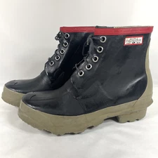 Argyll Fieldmaster Rubber Lace Up Rain Muck Gardening Boot Gray Black Size 8 US