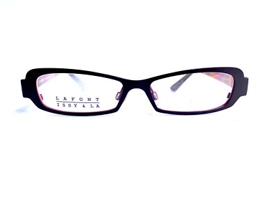 New Lafont Issy La Metal Black Geometric Temple Cat Eye Glasses France 51 15 140