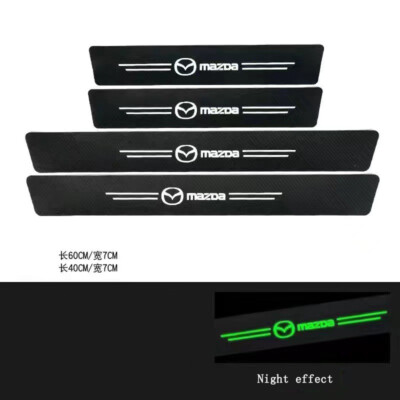 4PCS Luminous Car Door Plate Sill Scuff Anti-scratch Trim Sticker for Mazda
