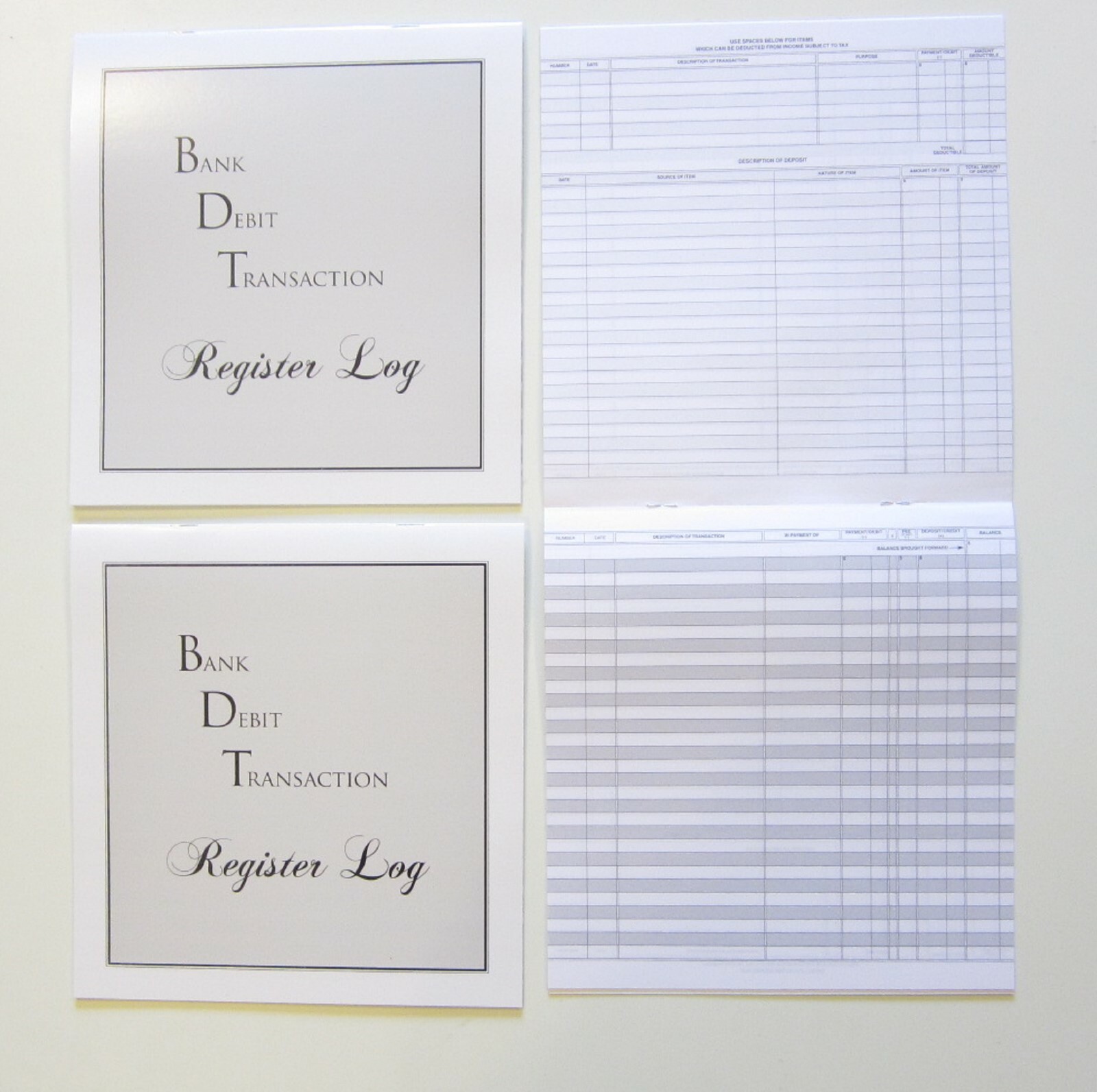 как выглядит 3 NEW BDT LARGE PROFESSIONAL DESK CHECKBOOK TRANSACTION REGISTER TAX RECORD LOG фото