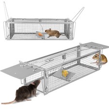 16"Dual Door Humane Animal Trap Cage for Live Rodent Control Rat Squirrel Raccon