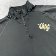 UCF Knights Power Train 1/4 Zip Long Sleeve Pullover Men 2XL Gray Side Pockets