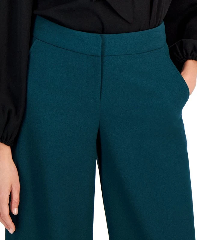 Tahari ASL Women's High-Rise Wide-Leg Pants (Hunter, 2) - Imagem 2 de 2