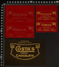 3 Original, Vintage Costa (Chile) Milk & Fondant Chocolate Wrappers 1930s-50s?