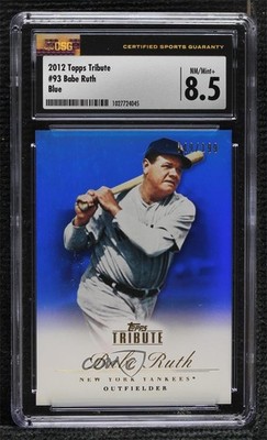 2012 Topps Tribute Blue 49/199 Babe Ruth #93 HOF 0h75