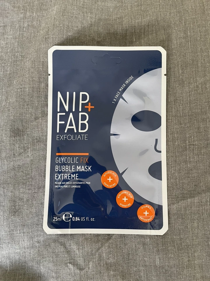 NIP + FAB Exfoliate -Glycolic Fix Bubble Mask X 4 Extreme  NEW - Image 3 of 3