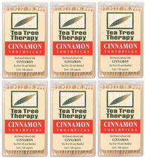 Tea Tree Therapy Cinnamon Toothpicks 6x100 CT - Pack of 6, 600 Count Pack ...