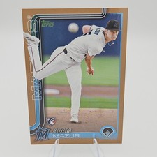 Topps Adam Mazur Miami Marlins 2025 Series 1 Gold Rookie #309 /2025