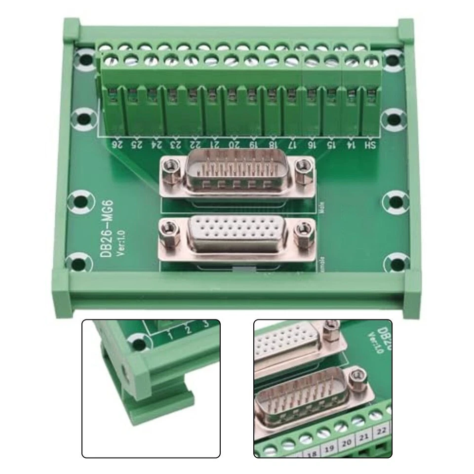 26pin DB26 Male Female DIN Rail Connectors for Industrial Signal Extension - Image 3 of 4