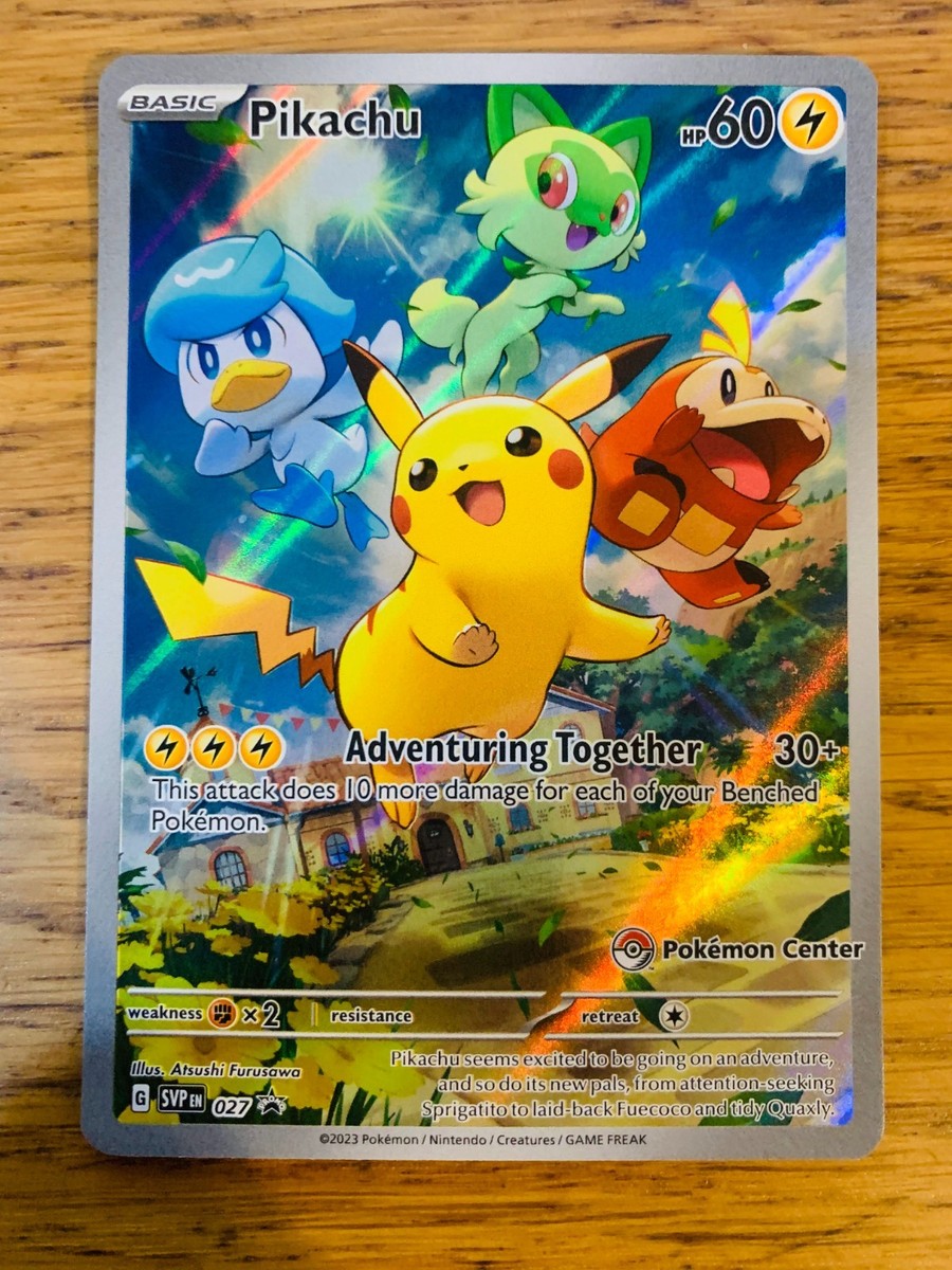 NM! Pikachu SVP 027 Paldea Evolved Pokemon Center ETB Stamped
