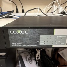 Luxul 10-Port/8 PoE Gigabit Managed Switch XMS-1010P  Power Cable  Rack Ears