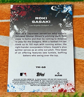 2025 Stadium Club # YK-10 Roki Sasaki Rookie Yours For The Taking