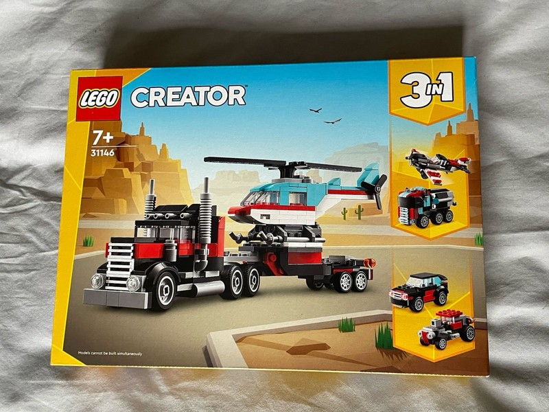 LEGO Creator 3 In 1 Flatbed Truck with Helicopter (31146) - Brand New And Sealed