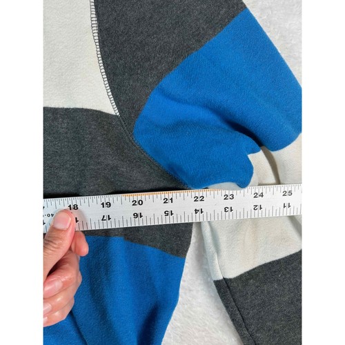 Aeropostale 87 gestreifter Hoodie mit durchgehendem Reißverschluss für Herren Large L/G blau grau weiß Y2K neu mit Etikett - Bild 7 von 11