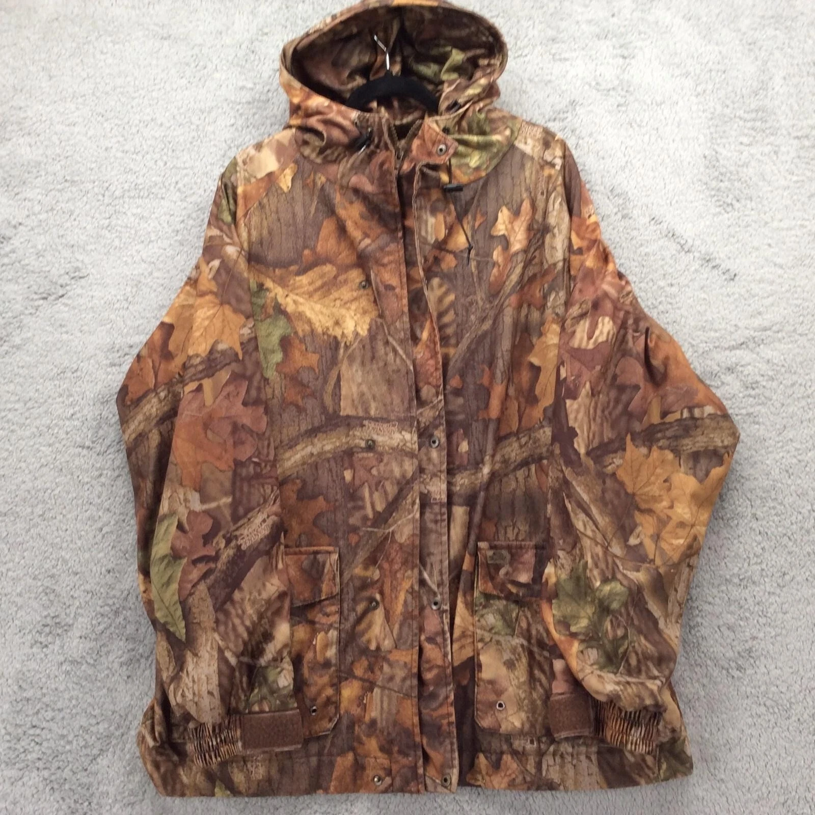 Whitewater Outdoors Jacket Mens Medium Timber Camo Hooded Waterproof Hunting