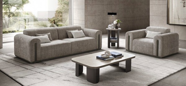 Modernes Sofa-Set Designer Exklusiver 2-Sitzer Textilsessel Tische-image