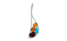 Multi Colored Amber and Turquoise Slide Pendant