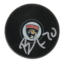 JESPER BOQVIST FLORIDA PANTHERS AUTOGRAPHED SIGNED LOGO PUCK WITH COA
