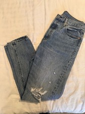 Levi  s 501 Distressed Straight Leg Jeans Women  s Size 29 Waist High Rise Denim