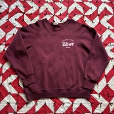 Vintage 1980s Mackinac Island Michigan Crewneck Maroon As Is Worn Flaws Tourist