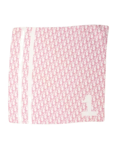 Foulard Christian Dior rose blanc soie fleurie diorissimo soie