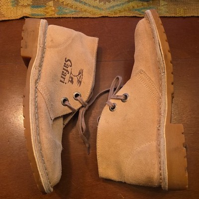 Safari by Bata Made in Kenya Tan Suede Chukka Lace Up Boots Size 10 Mens US 
