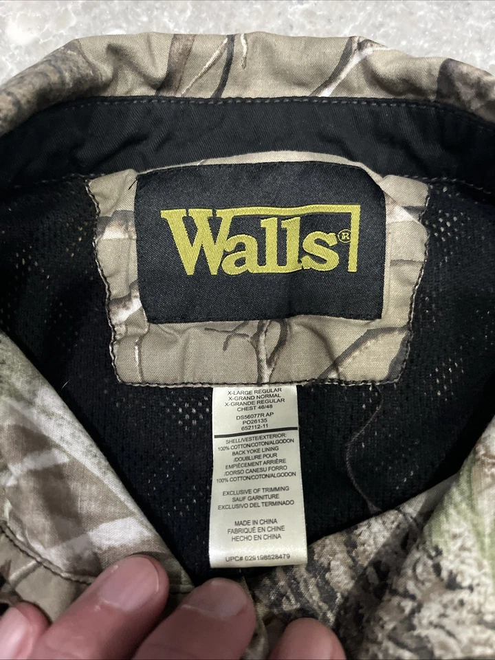 Walls Shirt AP Camo Mens XL Short Sleeve Button Up - Image 3 of 4