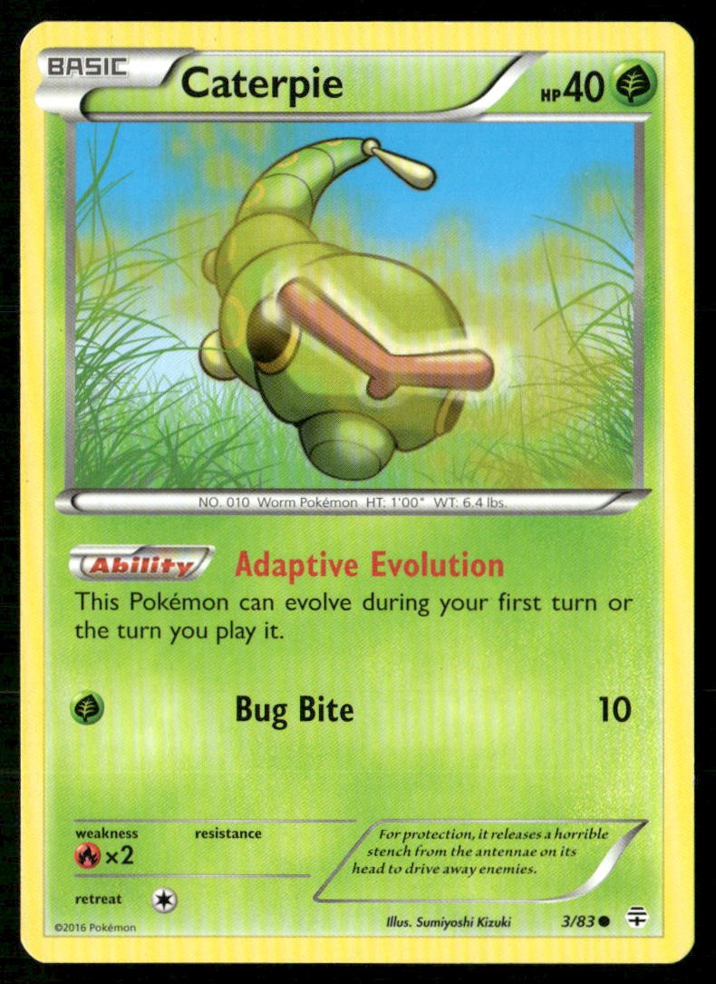 Caterpie 3/83 Common Generations Pokemon Lightly Played
