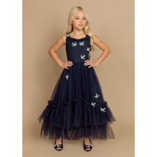Joyfolie Mia Joy Sparrow Dress in Navy Girl  s Size 4