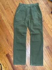  1 MENSWEAR orSlow Made in Japan Olive Army Green Military Fatigues Pants L NR