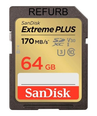SanDisk SD Extreme PLUS 64GB SDXC - UHS-I U3 V30 Memory Card 170MB/s