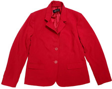 Black Label by Evan Picone Red Blazer Jacket Sz.8 Women 2 Buttons Collared Lined
