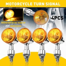 4X Amber Lens Motorcycle Turn Signal Indicator Light Blinker DRL Brake Lamps