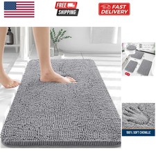 Bathroom Rugs 30x20, Extra Soft Absorbent Chenille Bath Rugs, Rubber Backing ...