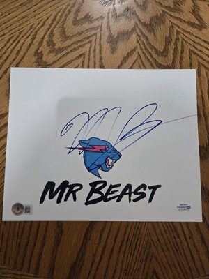 MrBeast Signed 8x10 Autograph Mr Beast Jimmy Donaldson Beckett Coa